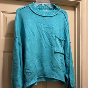 POL Turquoise Crew Neck Sweater